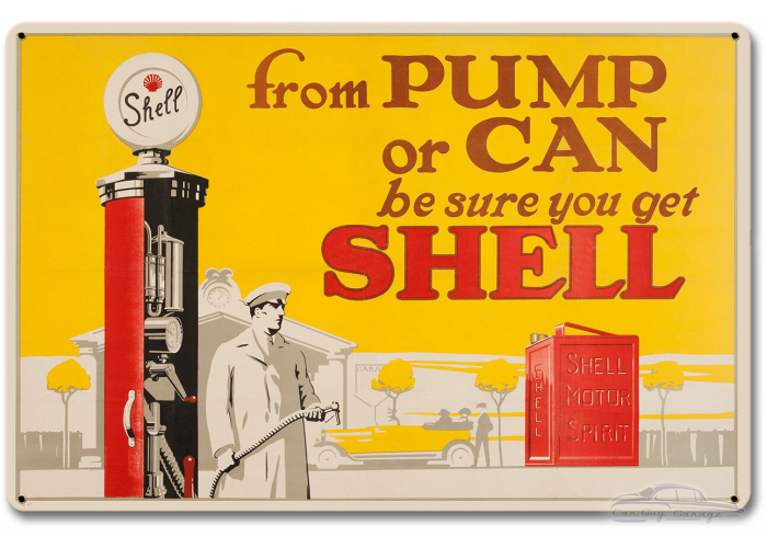 Pump Can Shell Metal Sign