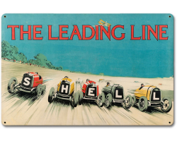 Shell Leading The Line Metal Sign