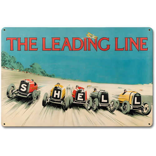 Shell Leading the Line Metal Sign - 18" x 12"