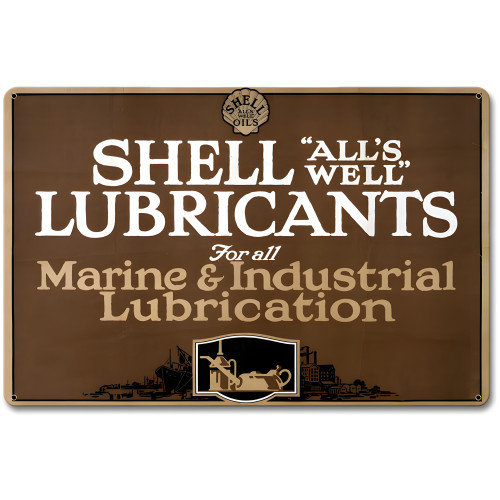 Marine Industrial Lubrication Metal Sign - 12" x 18"