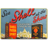 Shell Show Glasgow Metal Sign - 12" x 18"