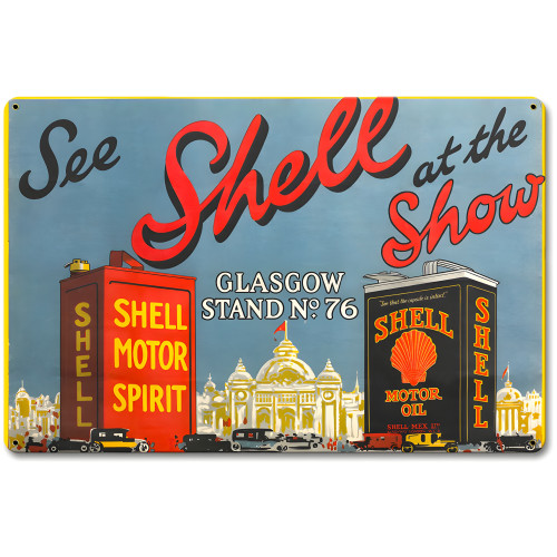 Shell Show Glasgow Metal Sign - 12" x 18"