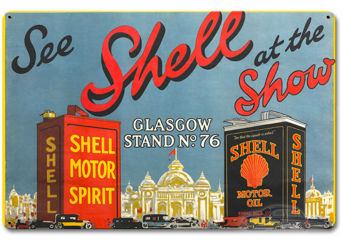 Shell Show Glasgow Metal Sign - 12" x 18"