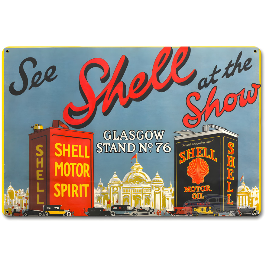 Shell Show Glasgow Metal Sign - 12" x 18"