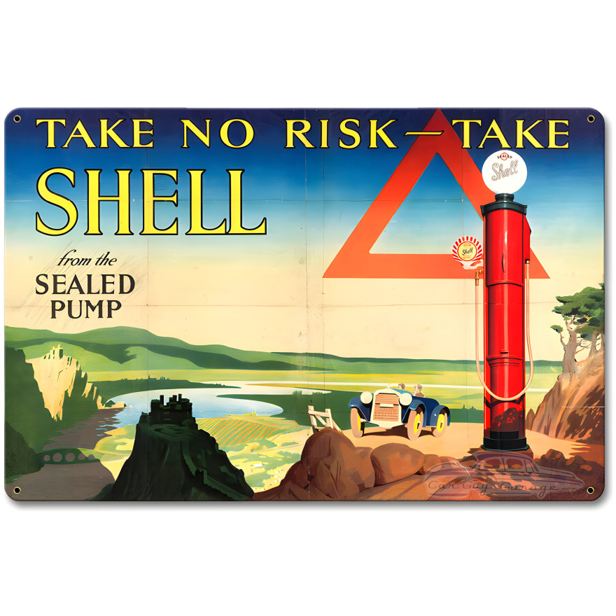 Take No Risk Metal Sign - 18" x 12"