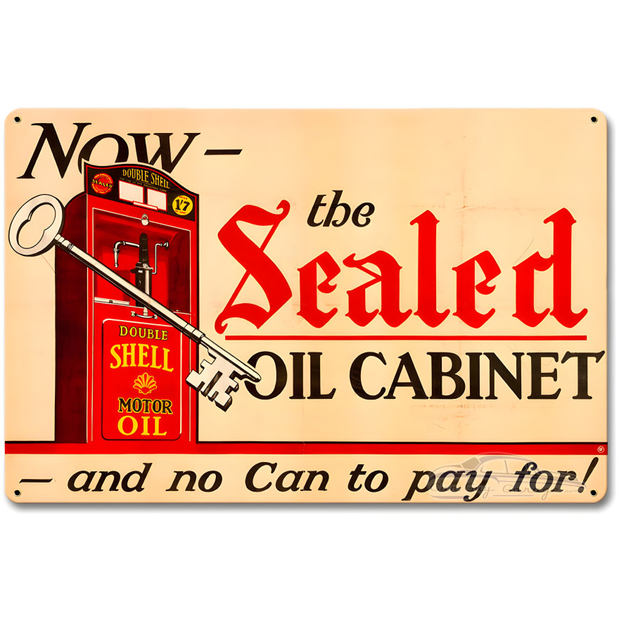 The Sealed Oil Cabinet Metal Sign - 18" x 12"
