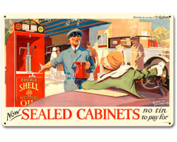Now Sealed Cabinets Metal Sign
