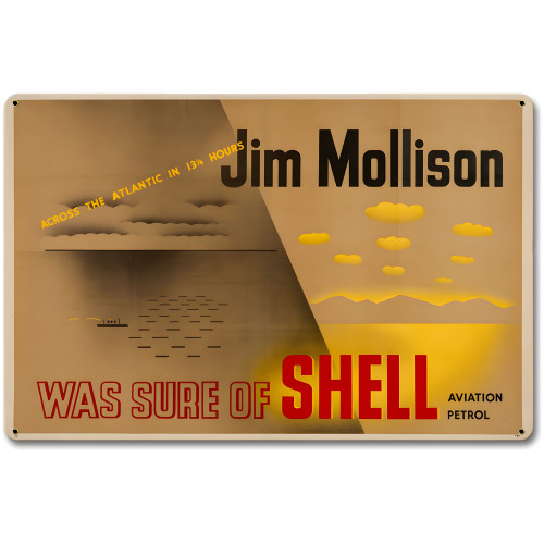 Jim Mollison Across the Atlantic Metal Sign - 18" x 12"
