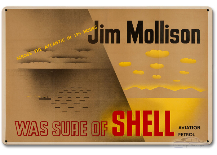Jim Mollison Across the Atlantic Metal Sign - 18" x 12"