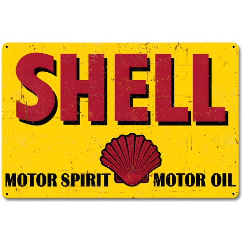Motor Spirit Motor Oil Grunge Metal Sign - 18" x 12"