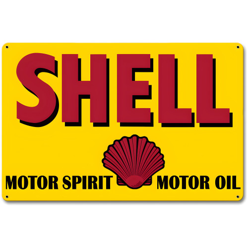 Motor Spirit Motor Oil Metal Sign - 18" x 12"