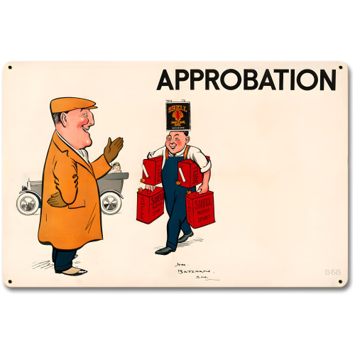 Shell Motor Spirit Approbation Metal Sign - 18" x 12"