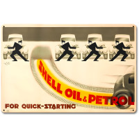 Shell Oil for Quick Starting Metal Sign - 18" x 12"
