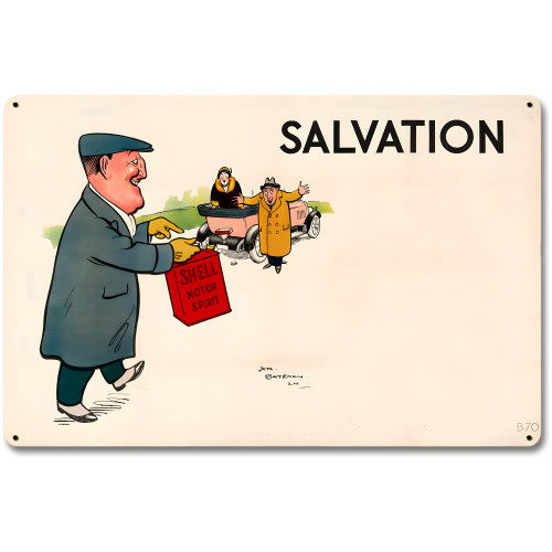 Shell Motor Spirit Salvation Metal Sign - 18" x 12"