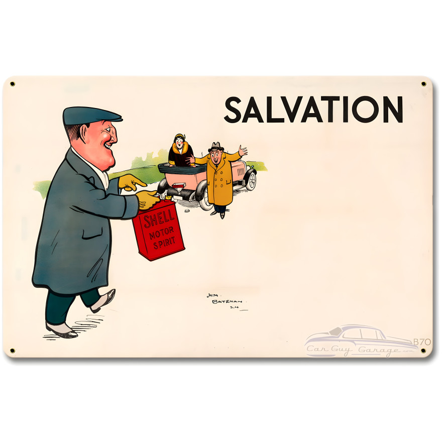 Shell Motor Spirit Salvation Metal Sign - 18" x 12"