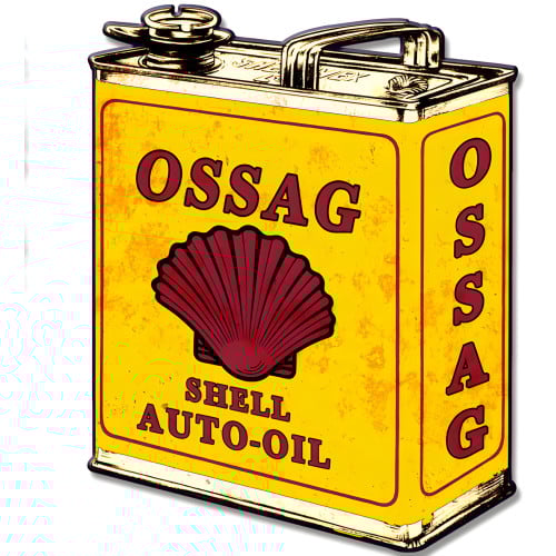 Oil Can OSSAG Metal Sign - 14" x 15"