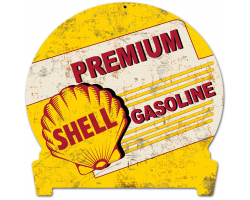 Premium Shell Gasoline Grunge Metal Sign - 12" x 15" Custom Shape