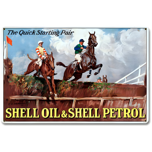 Quick Starting Jockeys Race Metal Sign - 12" x 18"