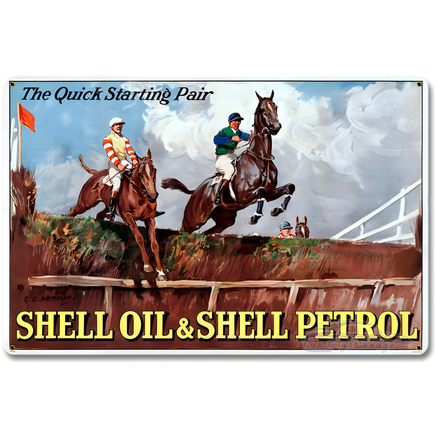 Quick Starting Jockeys Race Metal Sign - 12" x 18"