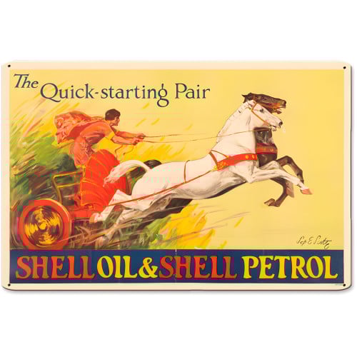 Quick Pair Horses Metal Sign - 12" x 18"