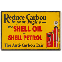 Reduce Carbon Shell Oil Petrol Metal Sign - 18" x 12"