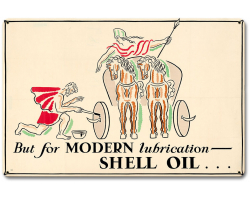 But Modern Lubrication Shell Oil Metal Sign - 18" x 12"