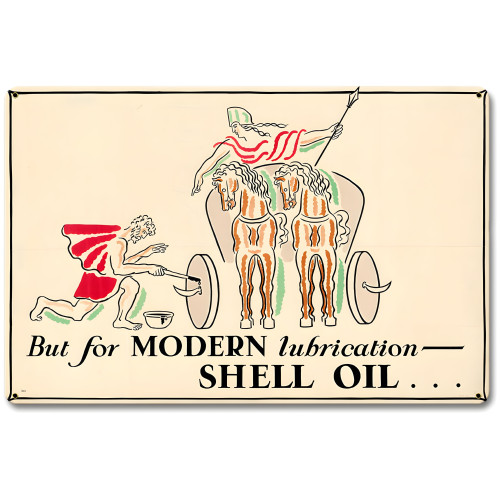 But Modern Lubrication Shell Oil Metal Sign - 18" x 12"