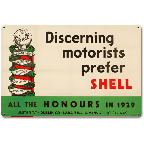 Discerning Motorists Prefer Shell Metal Sign - 18" x 12"
