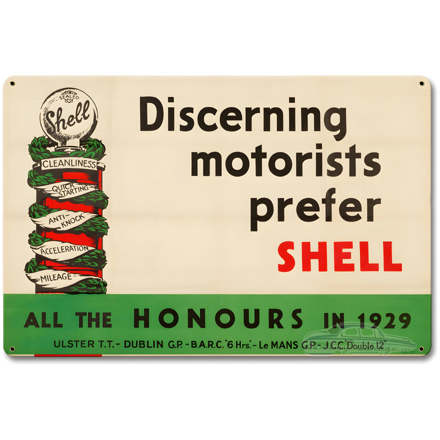 Discerning Motorists Prefer Shell Metal Sign - 18" x 12"