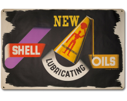 New Shell Lubricating Oil Metal Sign - 18" x 12"