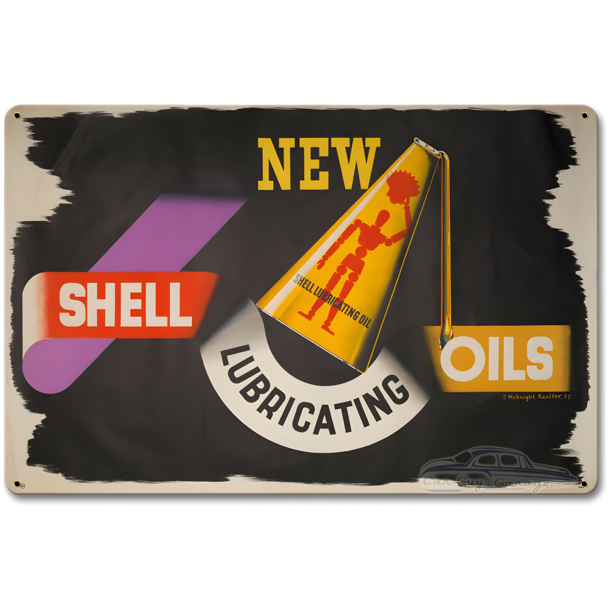 New Shell Lubricating Oil Metal Sign - 18" x 12"