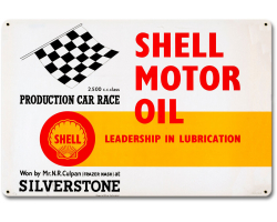 Shell Motor Oil Leadership Lubrication Metal Sign - 18" x 12"