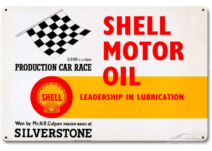 Shell Motor Oil Leadership Lubrication Metal Sign