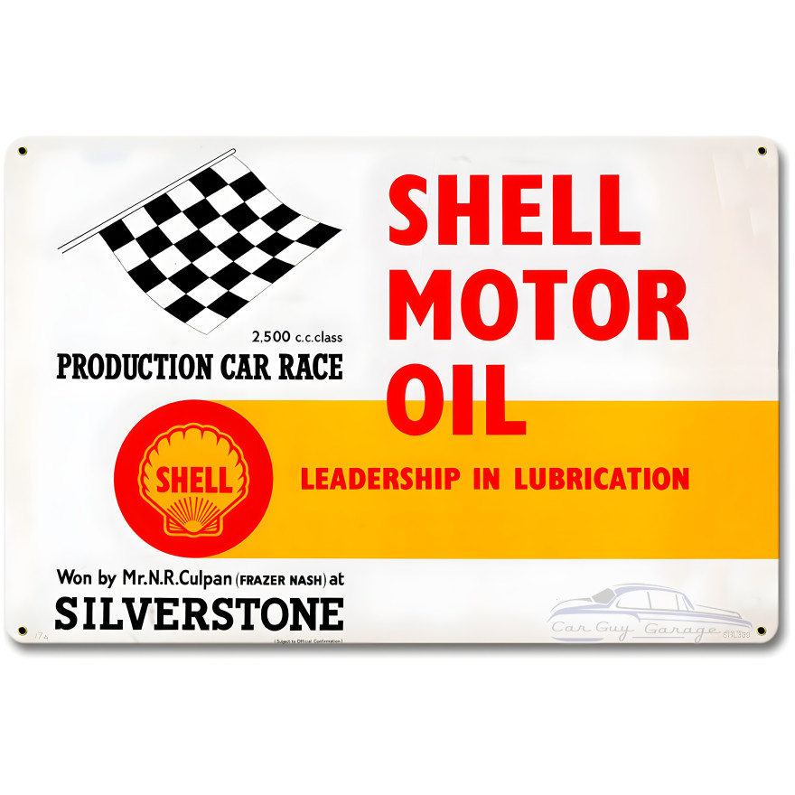 Shell Motor Oil Leadership Lubrication Metal Sign - 18" x 12"