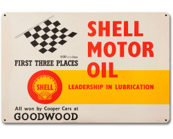 Shell Motor Oil First Three Places Metal Sign