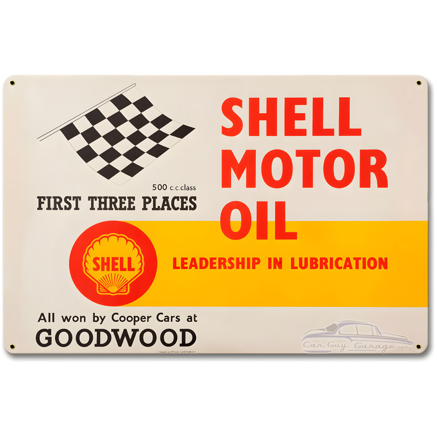 Shell Motor Oil Metal Sign - 18" x 12"