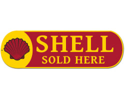Shell Sold Here Metal Sign - 27" x 8"