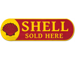 Shell Sold Here Grunge Metal Sign - 27" x 8"