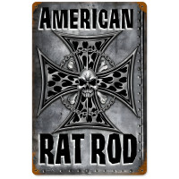 American Rat Rod Metal Sign - 12" x 18"