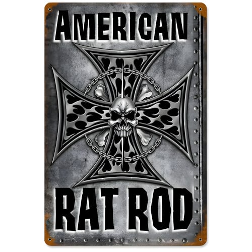 American Rat Rod Metal Sign - 12" x 18"