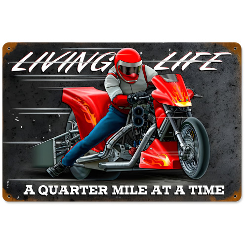 Living Life Metal Sign - 12" x 18"