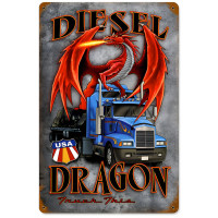 Diesel Dragon Metal Sign - 18" x 12"