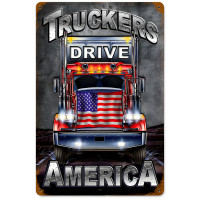 Truckers Drive Metal Sign - 12" x 18"