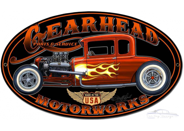 Gearhead Motorworks Metal Sign