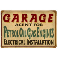 Petrol Garage Metal Sign - 18" x 12"
