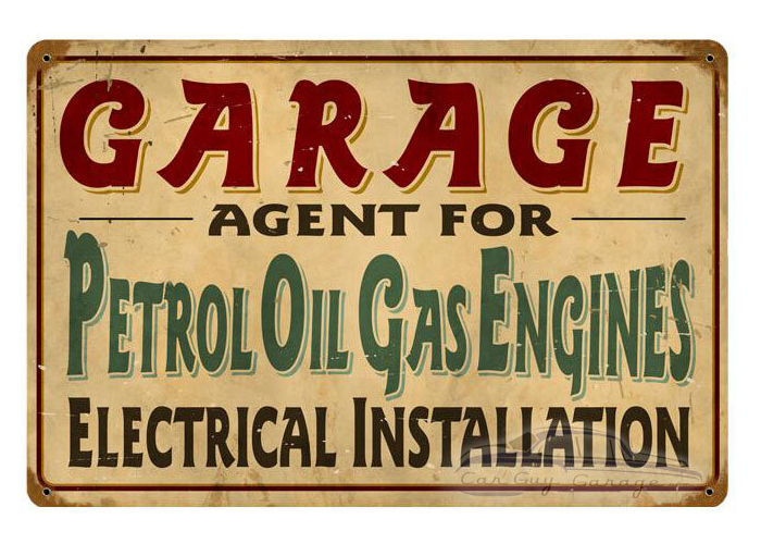 Petrol Garage Metal Sign - 18" x 12"