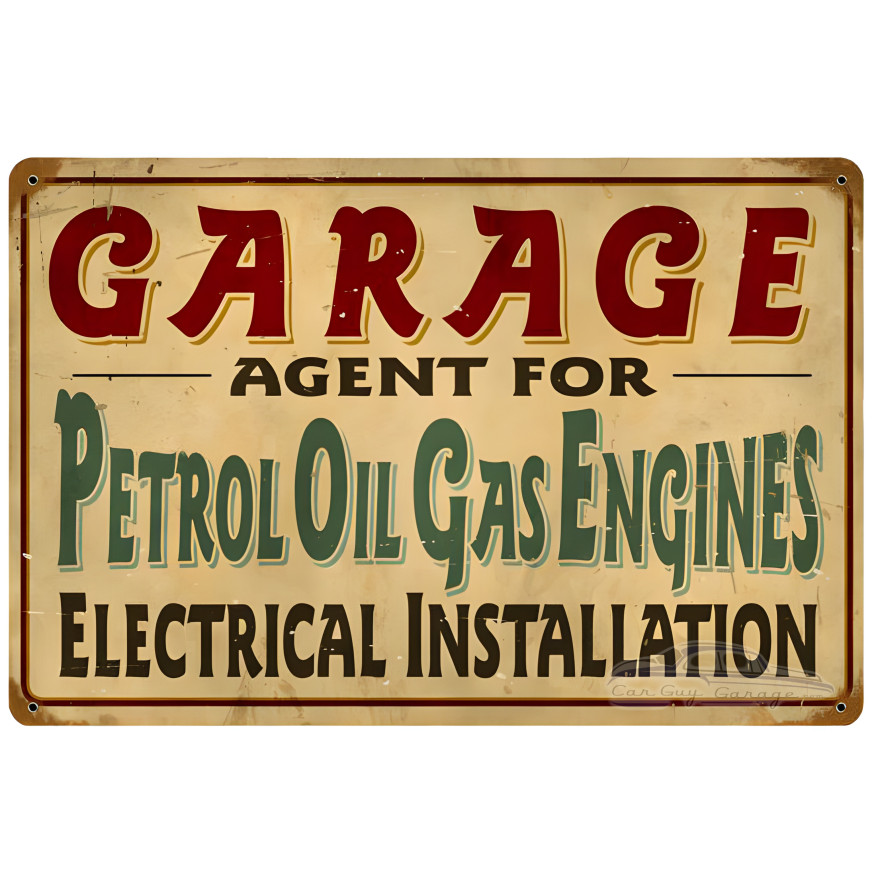 Petrol Garage Metal Sign - 18" x 12"