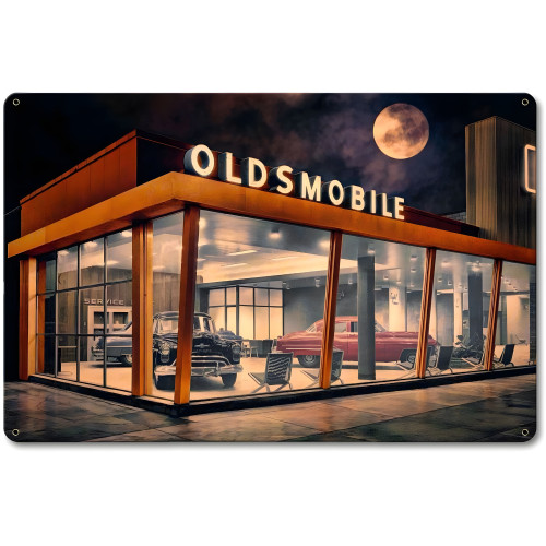 The Future is Oldsmobile Metal Sign - 18" x 12"