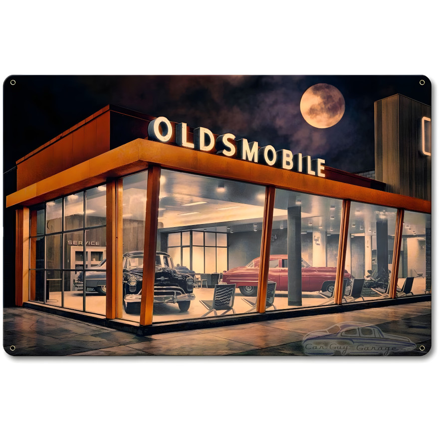 The Future is Oldsmobile Metal Sign - 18" x 12"