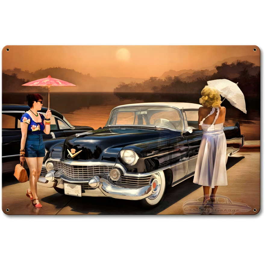 Women Love the Cadillac Philosophy Metal Sign - 18" x 12"